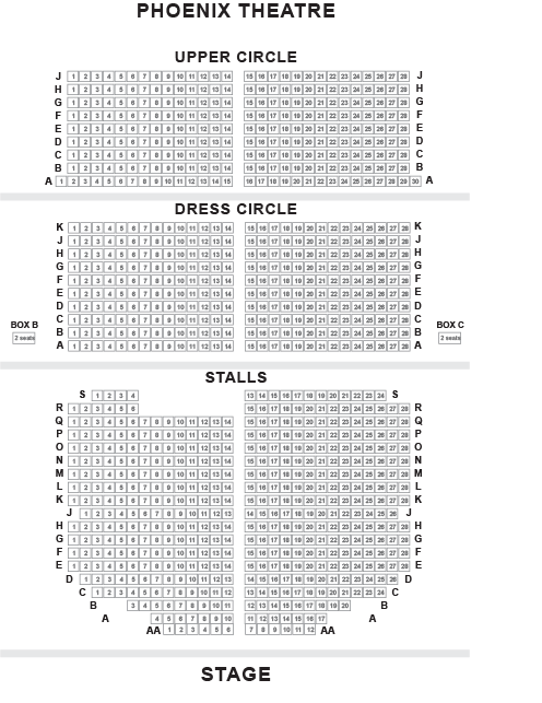 Phoenix Theatre Seating Plan